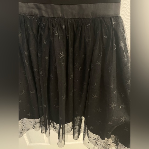 Harper Lemon Cocktail Dress Size Med Black Stars & Crystals Tulle - Picture 5 of 5
